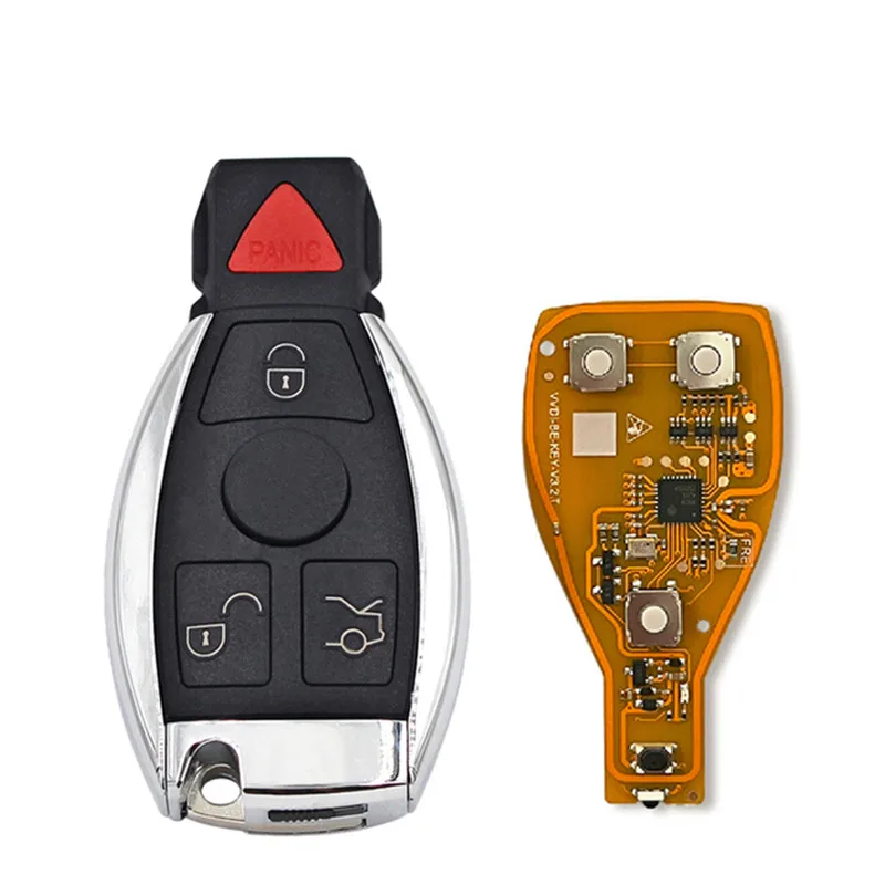 Xhorse VVDI BE Key XNBZ01EN For Mercedes Benz BGA NEC V3.2 PCB Remote Key Chip Improved Version Smart 315MHz/433MHz green board
