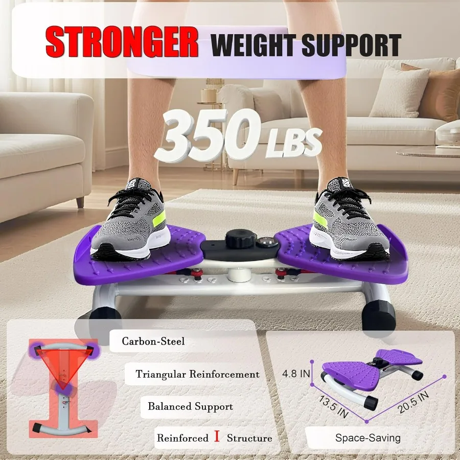 Waist Twister Machine Exercise, Ultra-Quiet Adjustable Ab Twist Board for Exercise with Smart LED Display, 350LBS Capacity, Wais