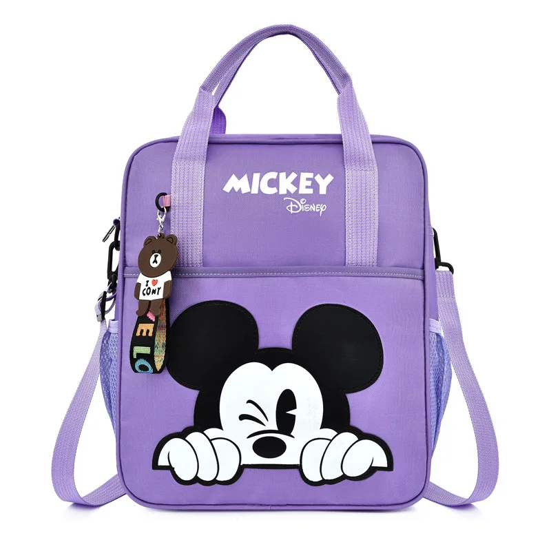 Disney Student Tutoring Bags Multifunctional Cartoon Mickey School Backpack Tote Bag Handbag Document Bookbag Square Schoolbag