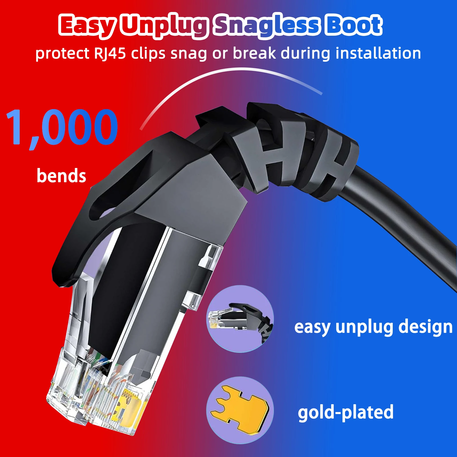 이더넷 케이블 Cat6 원형 네트워크 패치 랜 케이블 26AWG RJ45 50M 30M 20M PS5 라우터 PC 컴퓨터 인터넷 야외용 케이블 CAT6