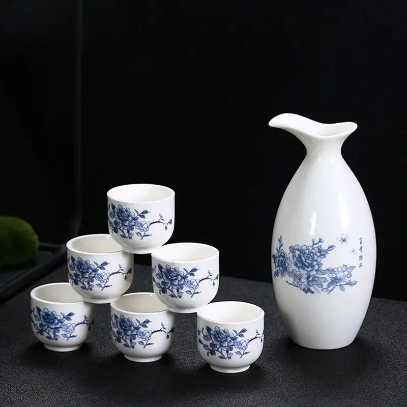 세라믹 중국 와인 디스펜서, 철 냄비 Baijiu 와인 냄비, 유리 세트