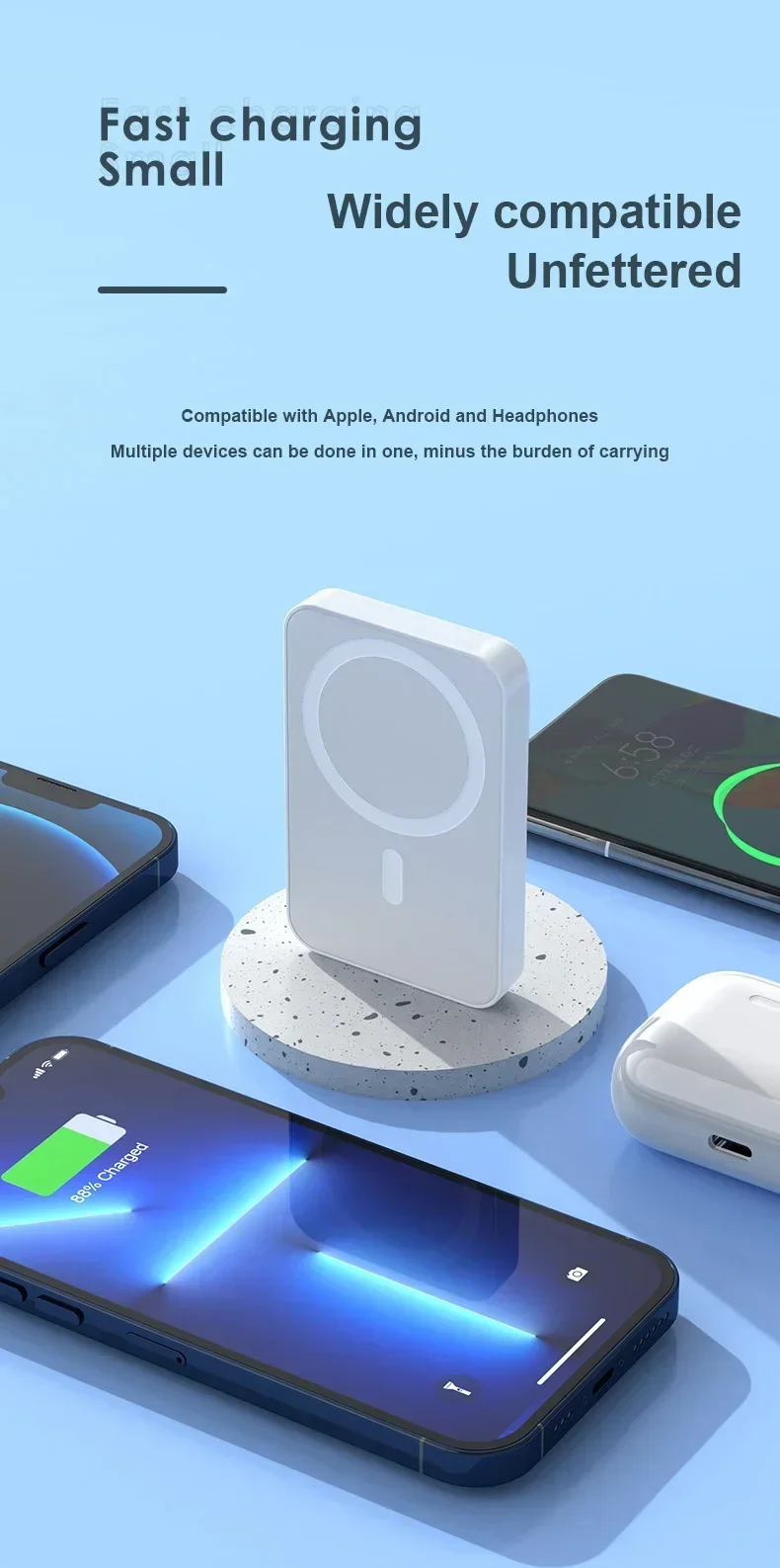 PD20W Mini Magnetic Power Bank Portable 20000mAh Charger Wireless Fast Charge External Battery for iPhone 12 13 12 S239a074e3dc342d293b26a21c59a715dq