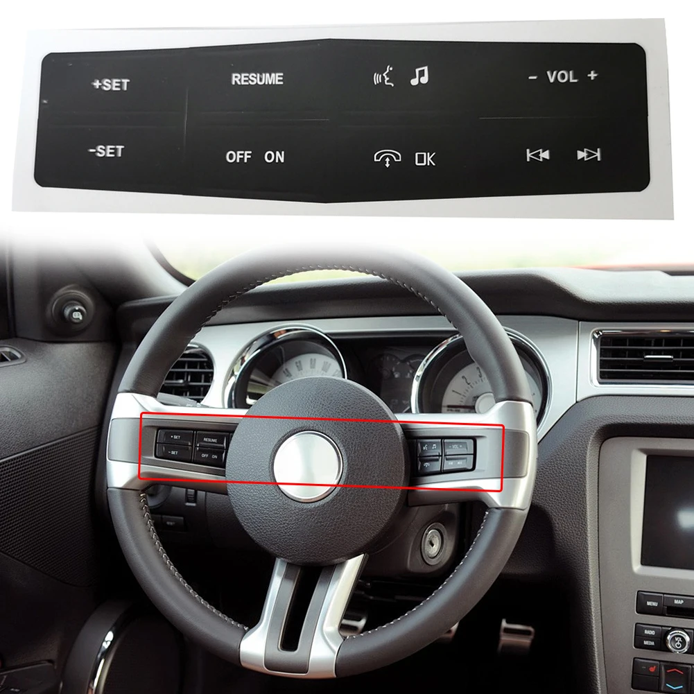 Steering Wheel Control Button Repair Decals Stickers For Mustang 2010-2012 Ar Interior Mouldings Accessories car interior trim