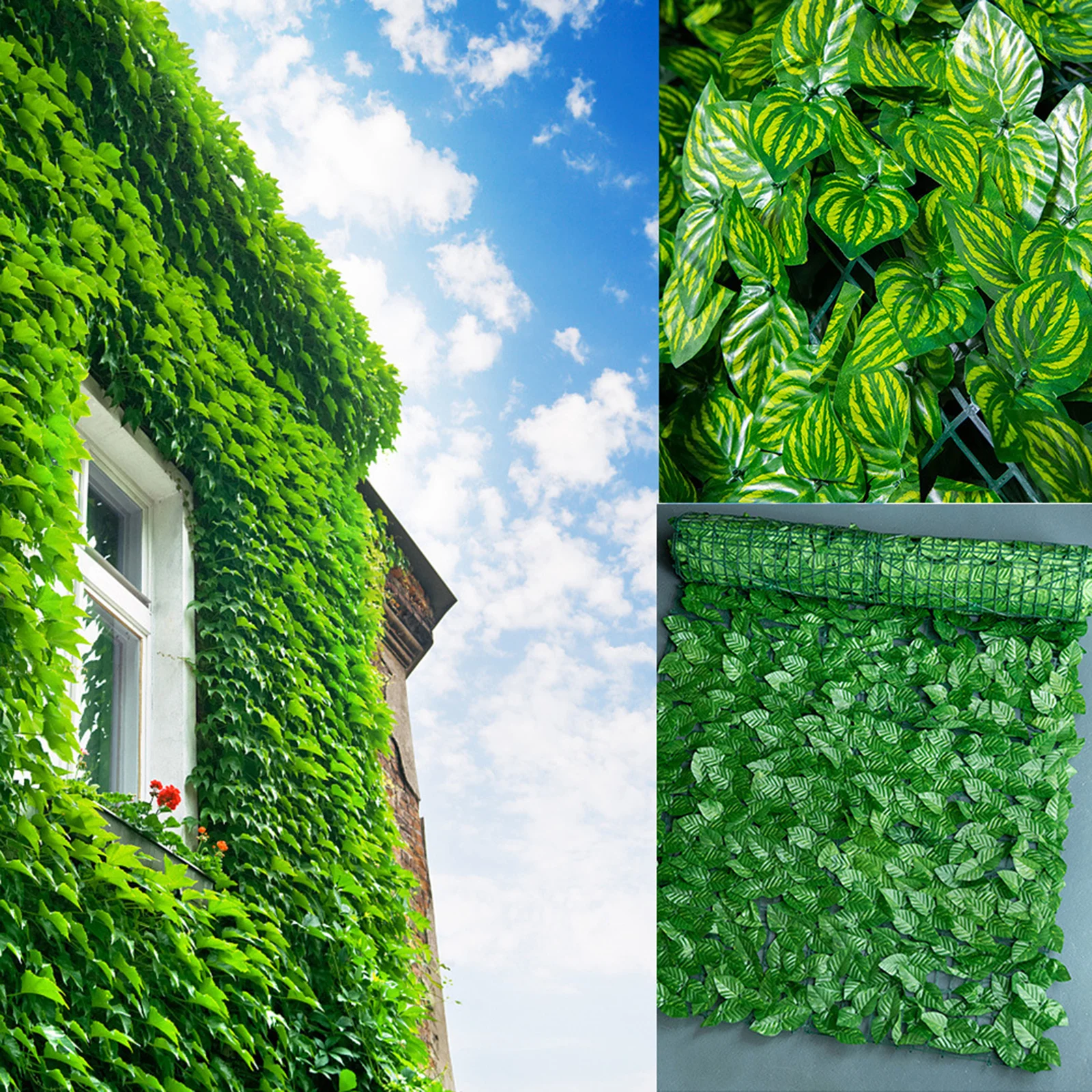 Artificial Leaf Privacy Fence Roll Wall Landscaping Expand Wood Fence Trellis Screen Hedge for Outdoor Garden Backyard Balcony