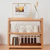 Black Walnut Solid Wood Organizer ， Tea Sets Coffee and Cosmetics Vintage Desktop Storage Box Multi-Functional Wooden Rack 5