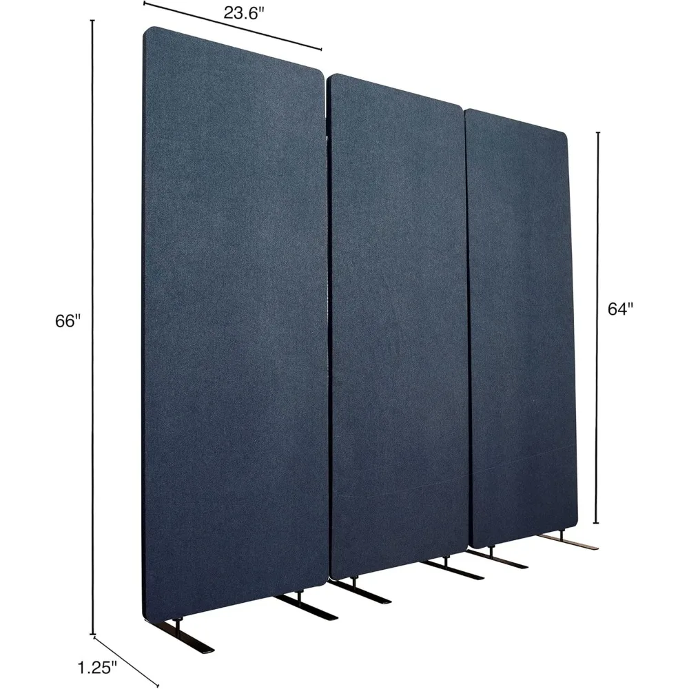 Vertical office desk, independent noise reduction partition, office partition (midnight blue, 72 "x 66", 3 zippers)