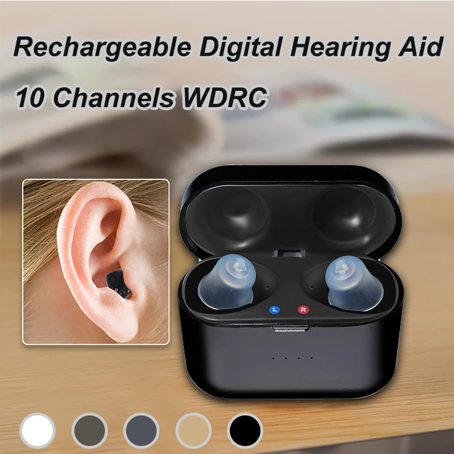 Audífonos inalámbricos recargables 2023, amplificador de sonido ajustable  para sordera, Ancianos, pérdida de sonido leve a grave - AliExpress