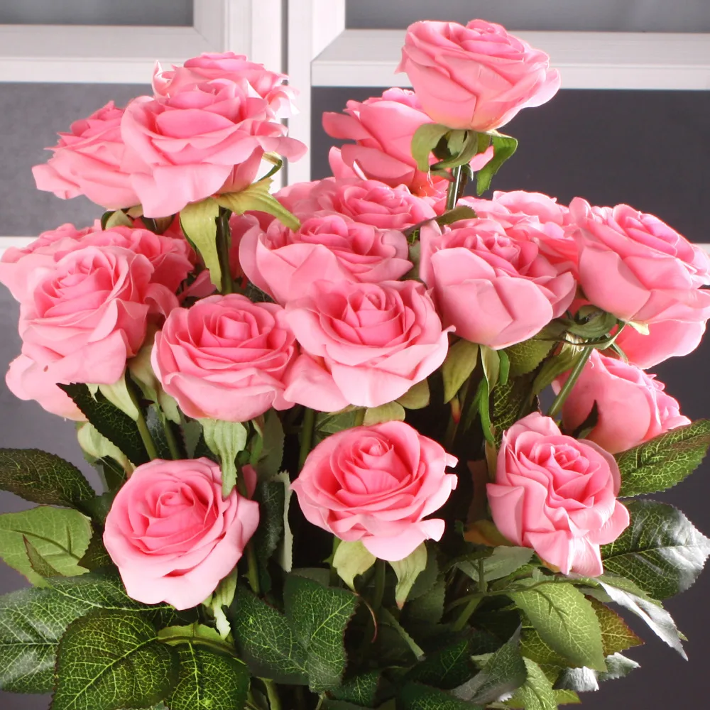 

11 Pcs/lot Silk Real Touch Rose Artificial Flower Gorgeous Wedding Fake Flowers for Home Garden Party Decor Valentine's Gift