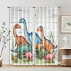 2pcs, Upscale Curtains retro dinosaur Durable Polyester (without rod) Stuff Clearance Use for Bedroom, Living Room, Office Decor 2