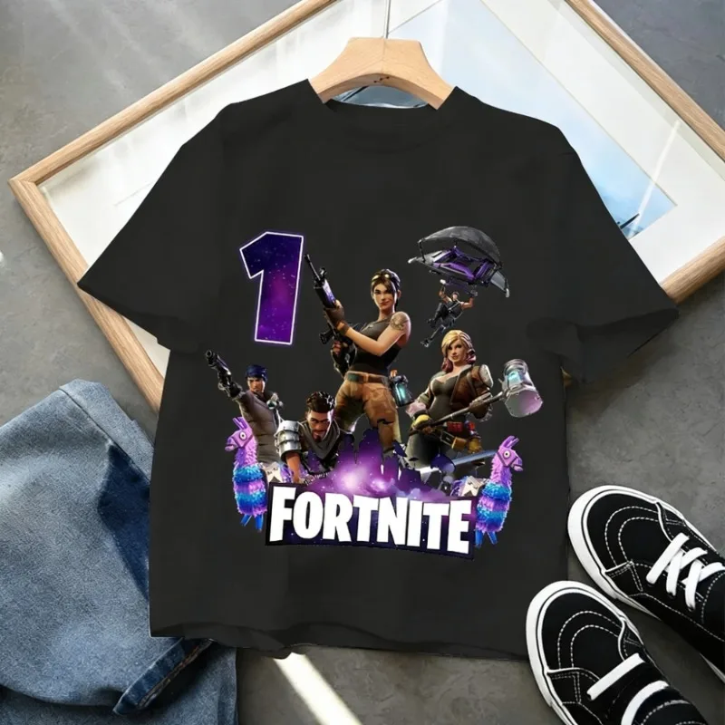 Children's Birthday Number T-Shirt - Summer Cotton Tee for Kids - Short Sleeve Party Top - Toddler Gift