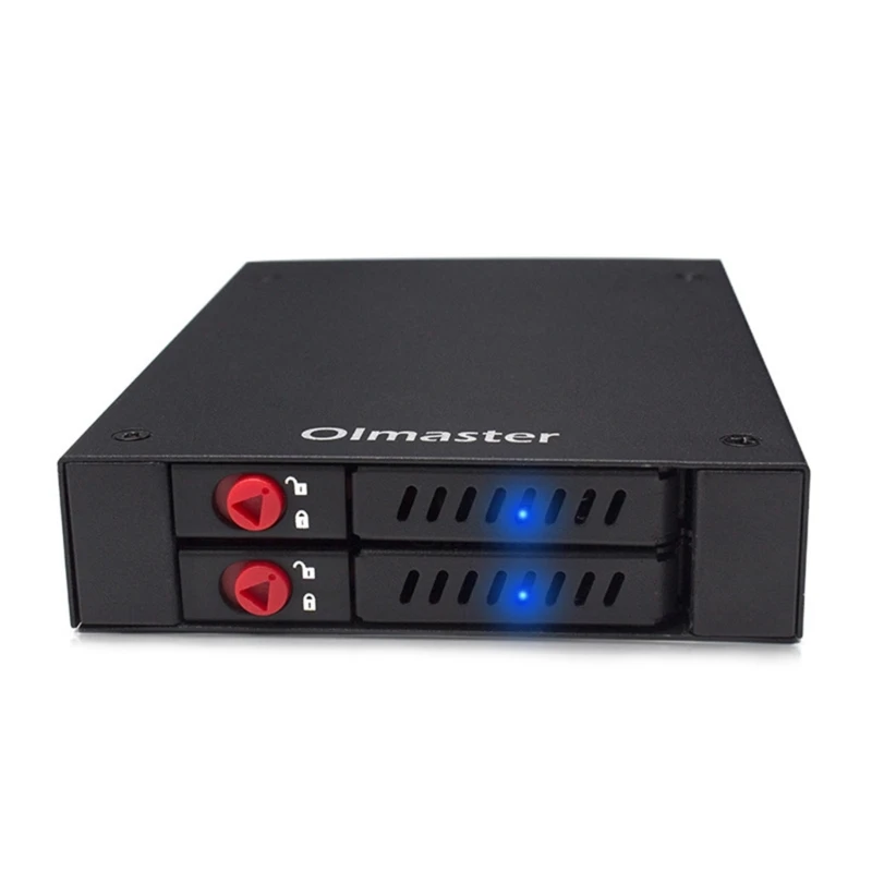 OImaster 2 Bays 2.5 inch SATA HDD SSD Hard Drive Mobile Rack Backplane with for Key Lock Locker Function Support Hot-swa