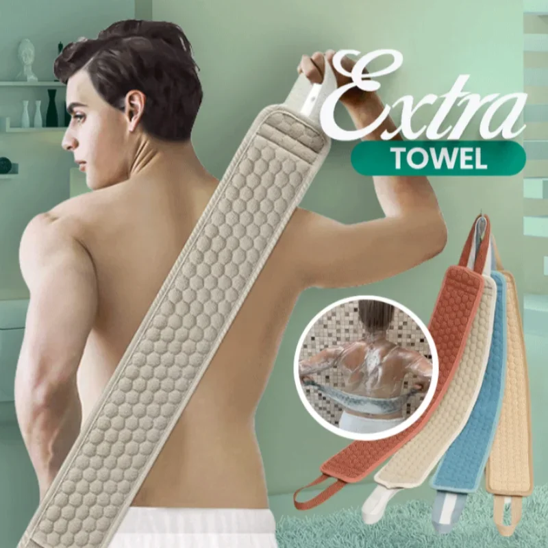 

Shower Exfoliating Back Scrubber Bath Belt Towel Ball Glove Deep Mud Clean Body Washcloth Rear Scrub Pull Strap