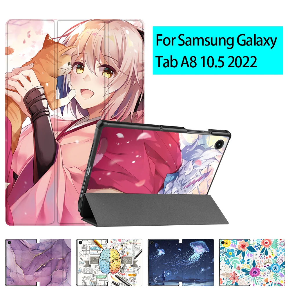 Custodia In Pelle Mtt Pu Per Samsung Galaxy Tab A8 10.5 2022 Tri-Fold Flip Stand Custodia Protettiva Funda