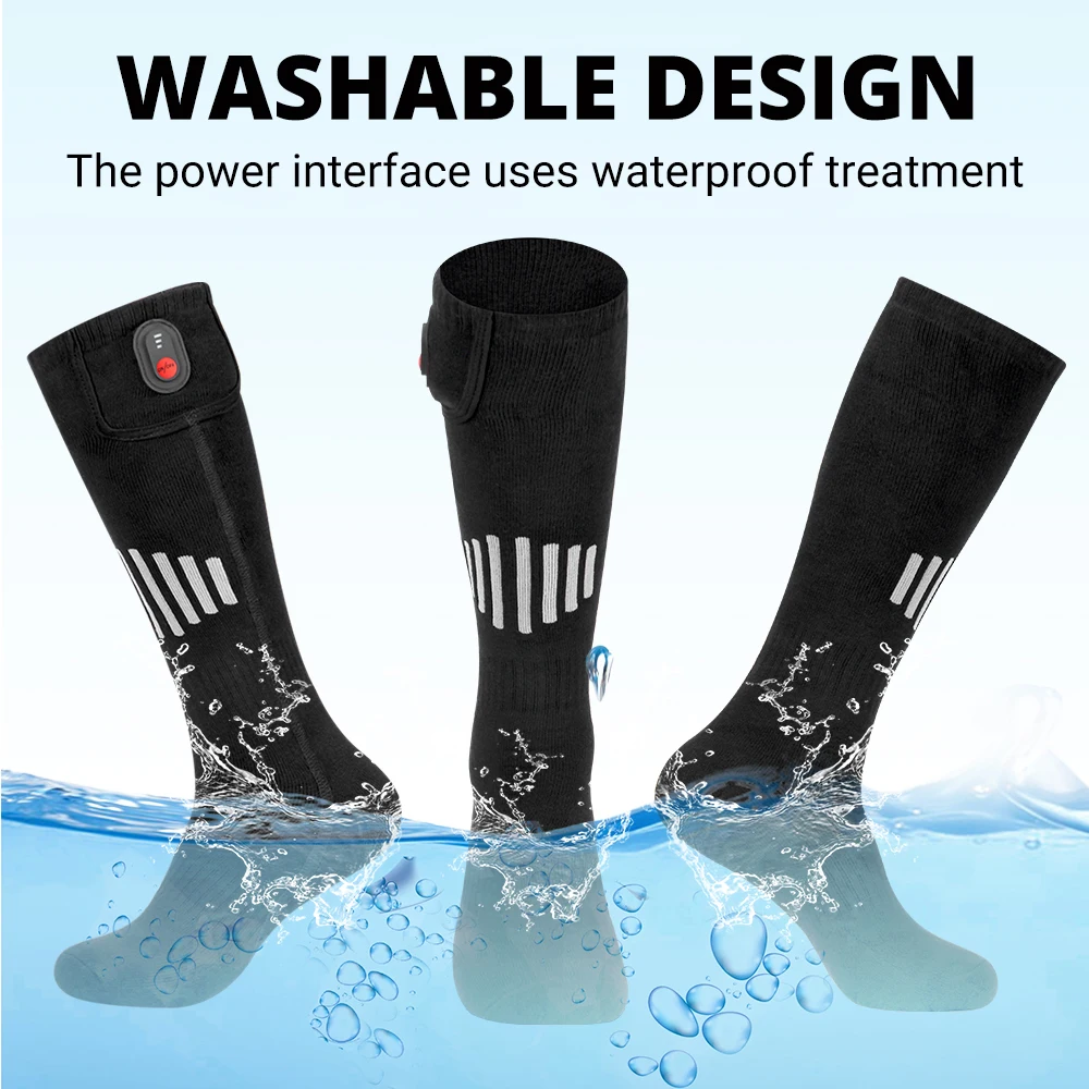 Heated Socks Winter Warmth 5000mAh USB Rechargeable Heating Socks Motorcycle Outdoor Heated Boots Snowmobile Skiing Sock 65℃ motorcycle heated socks