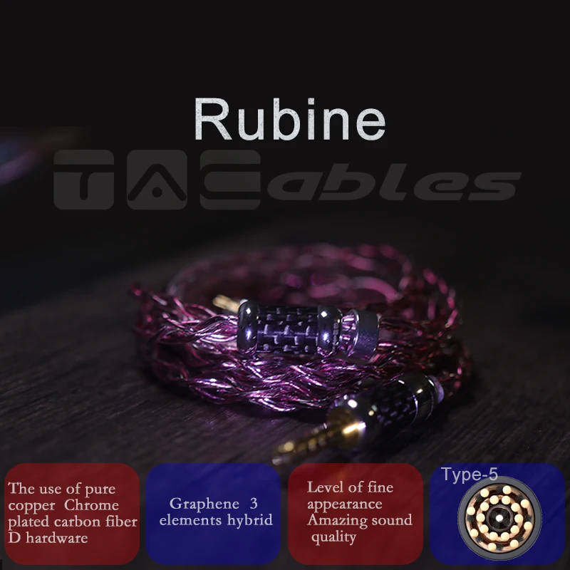 

HAKUGEI Rubine.3 elements hybrid upgrade cable 2.5 3.5 4.4 type-c light-ning
