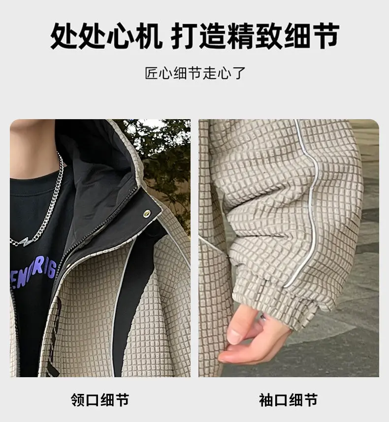 Winter Neue Ankunft Verdicken Polar Fleece Mit Kapuze Mantel für Männer und Jugend Streetwear Baumwolle Gefütterte Jacke Lose Warme Parkas Kleidung – Detail 5