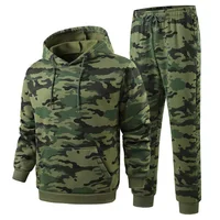 Ensemble de survêtements camouflage 3D imprimé pour hommes et femmes – Sweat-shirts et pantalons de jogging deux pièces pour l'extérieur – Tenue de sport pour homme 2