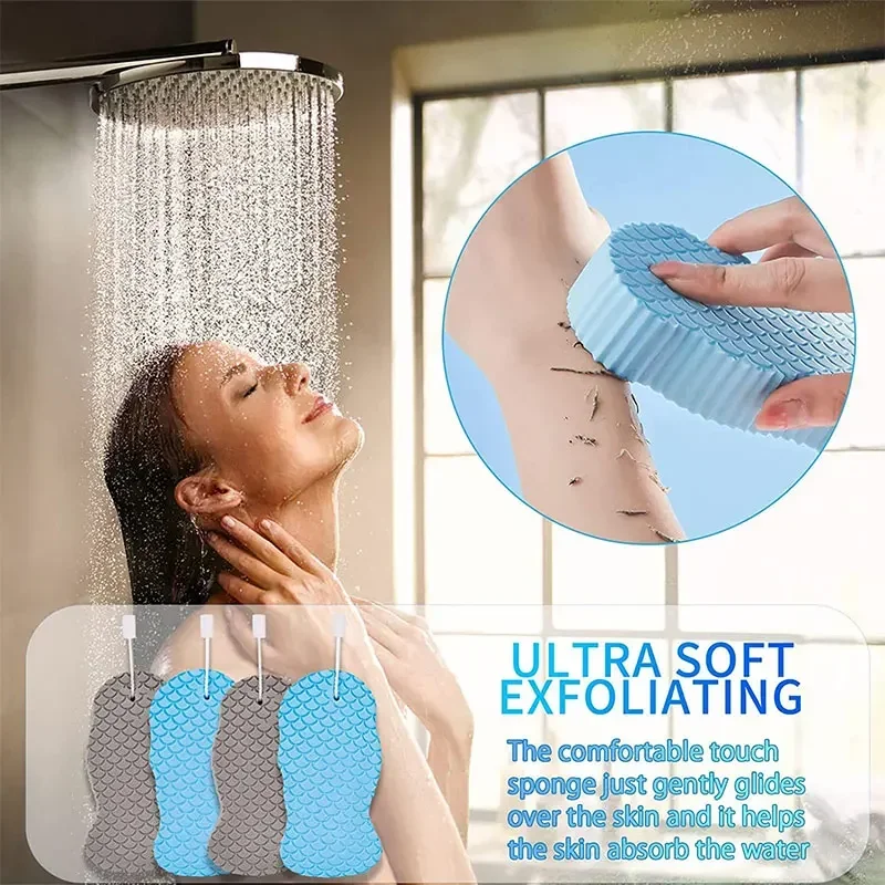 Bath Exfoliator 1pc Soft Sponge Body Scrubber Bath Exfoliating Scrub Sponge Shower Brush Body Skin Remover Exfoliante