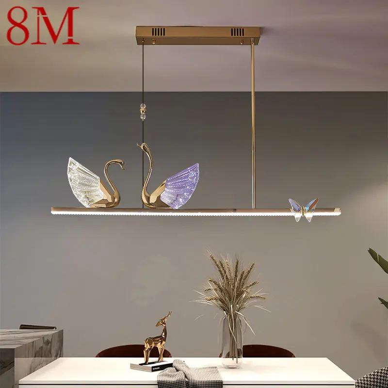 

8M Nordic Two Swan Chandelier Lamp Fixtures Modern Creative LED Pendant Lights for Home Living Dining Room Decor