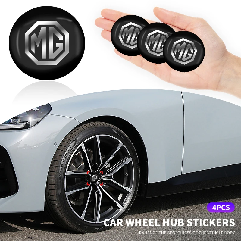 4 Pezzi Car Hub Center Logo Sticker Wheel Sticker Per Mg Morris Garage Mg 3 5 6 7 Tf Gt Zr Morris 3 6 Suv Gs 5 Gundam 350 Parti