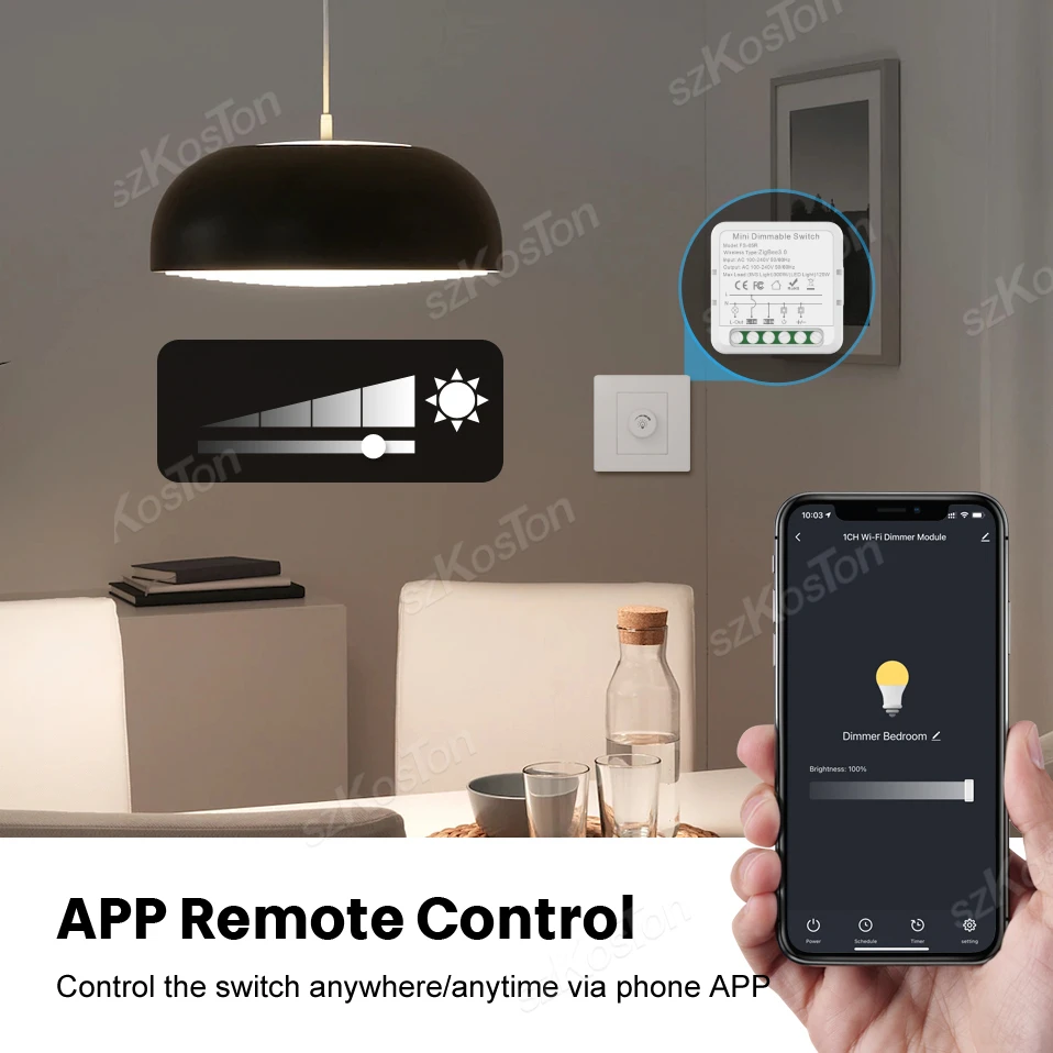 Tuya ZigBee Wifi Smart Dimmer Schalter Unterstützung 2-Wege-Steuerung dimmbare Breaker-Modul benötigen neutrale Sprache funktioniert mit Alexa Google