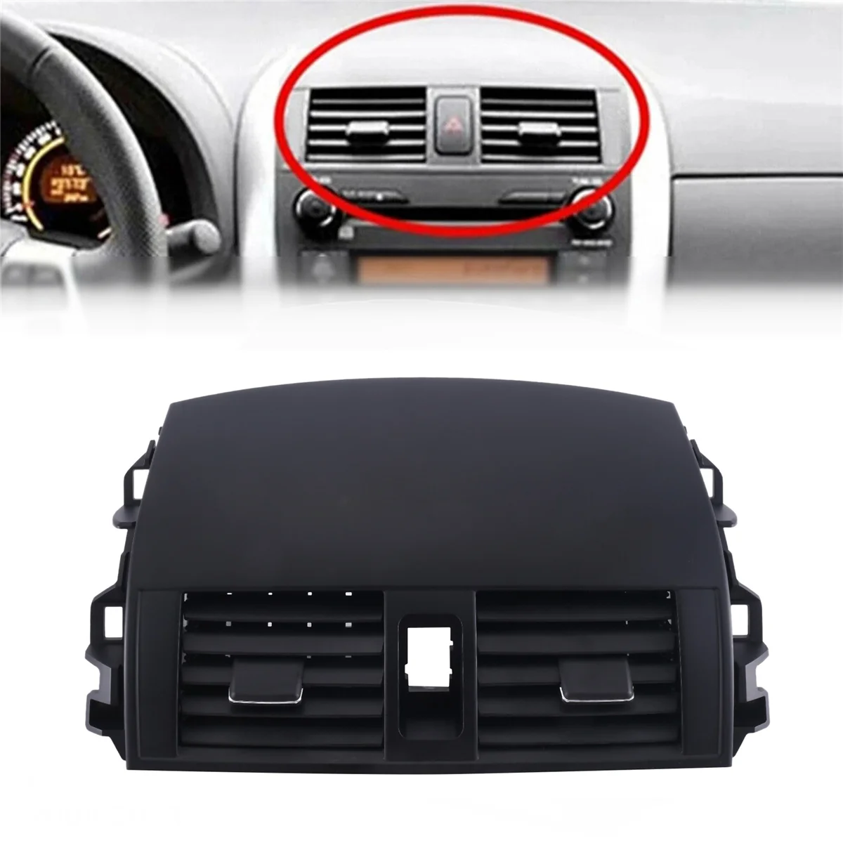 Black Center Dash A/C Outlet Air Vent Panel for Toyota Corolla 2008-2013