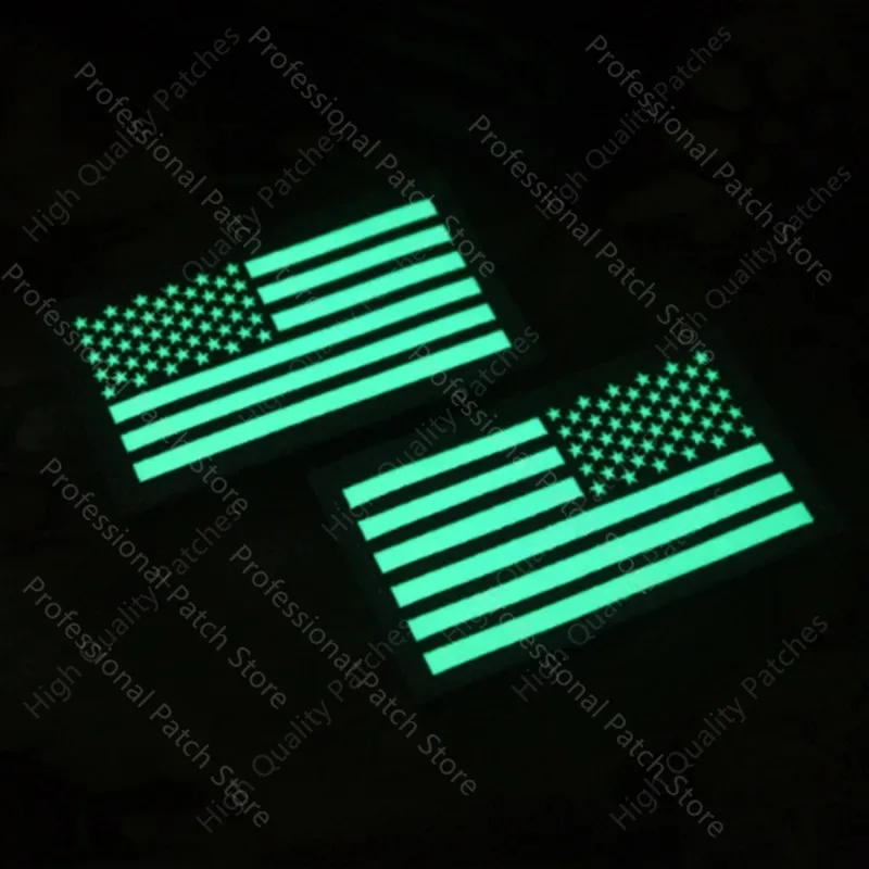 Uuken Bundle 2 toppe tattiche con bandiera USA 7,6 x 5,1 cm – Fascia da braccio ricamata bandiera americana Stati Uniti d'America militare uniforme