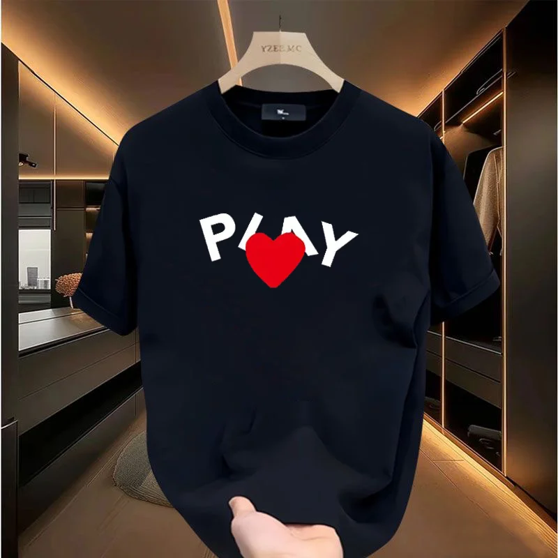 LOVE 프린트 100% 순면 티셔츠 남성용, 반팔 디자이너 티, 소년 여름 상의, 패션 O-넥 캐주얼 럭셔리 티셔츠  Best5 LOVE 프린트 100% 순면 티셔츠 남성용, 반팔 디자이너 티, 소년 여름 상의, 패션 O-넥 캐주얼 럭셔리 티셔츠  Best5