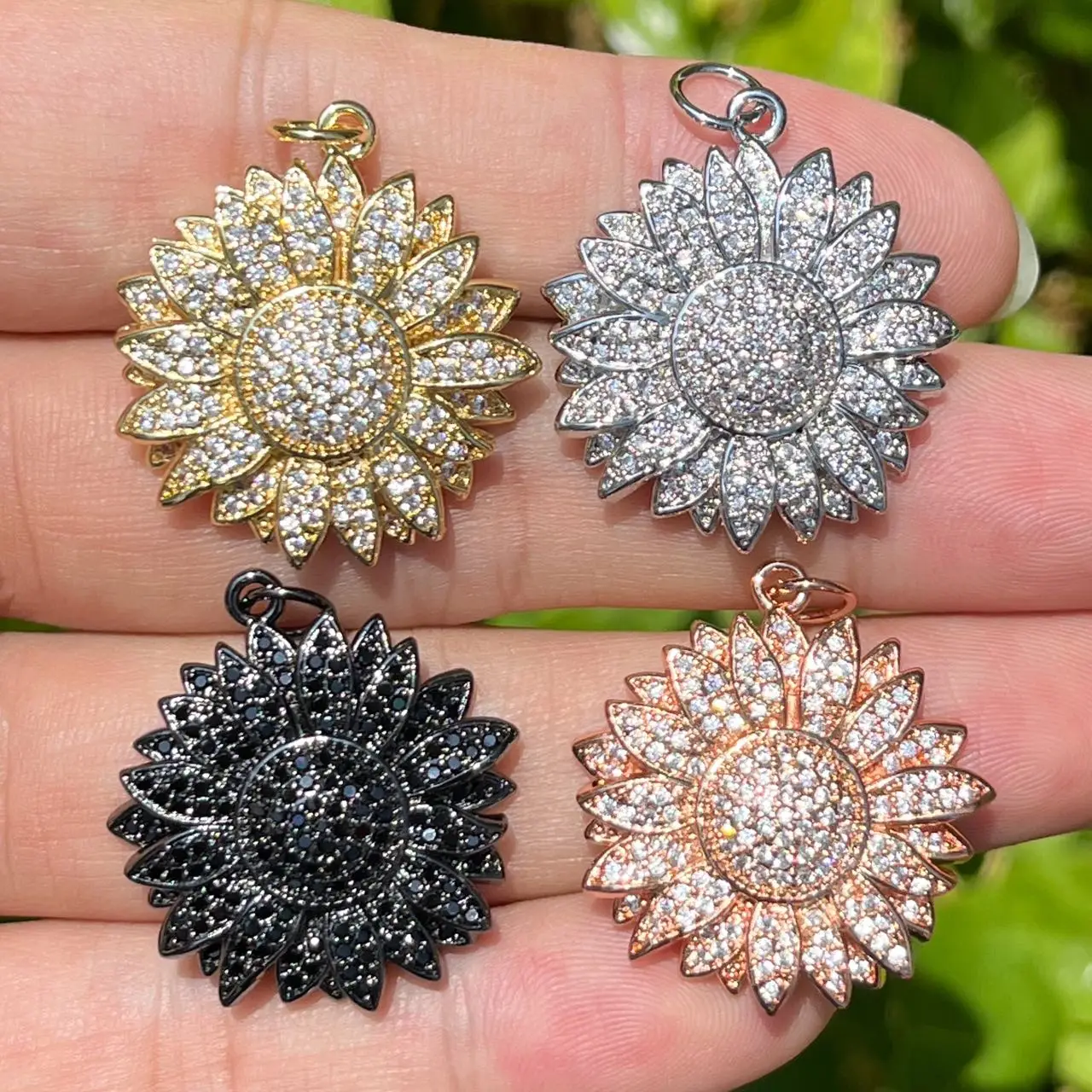

5 шт. кубический цирконий выложены подсолнухи браслеты Подвески ожерелье Изготовление ювелирных изделий Аксессуары