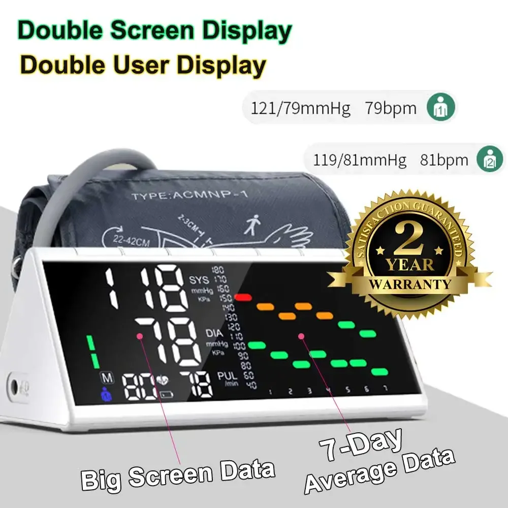 Double Screen Blood Pressure Monitor Upper Arm Digital Blood Pressure