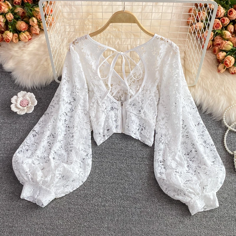 White tops with lace