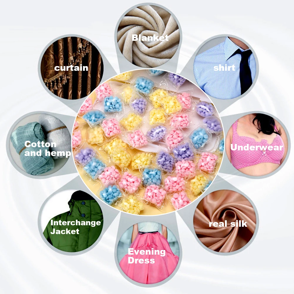 100PCS Laundry Beads Detergent Liquid Capsule Ball Fragrance Beads Soft Clothing Diffuser Perfume Wash Machine Cleaning Tools