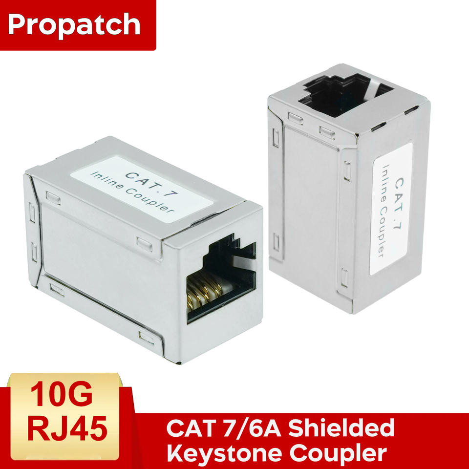 ProPatch Shielded RJ45 Cat7 Cat6/CAT6A Coupler RJ45 Coupler, Female to Female Ethernet Extender Adapter Inline Ethernet Coupler