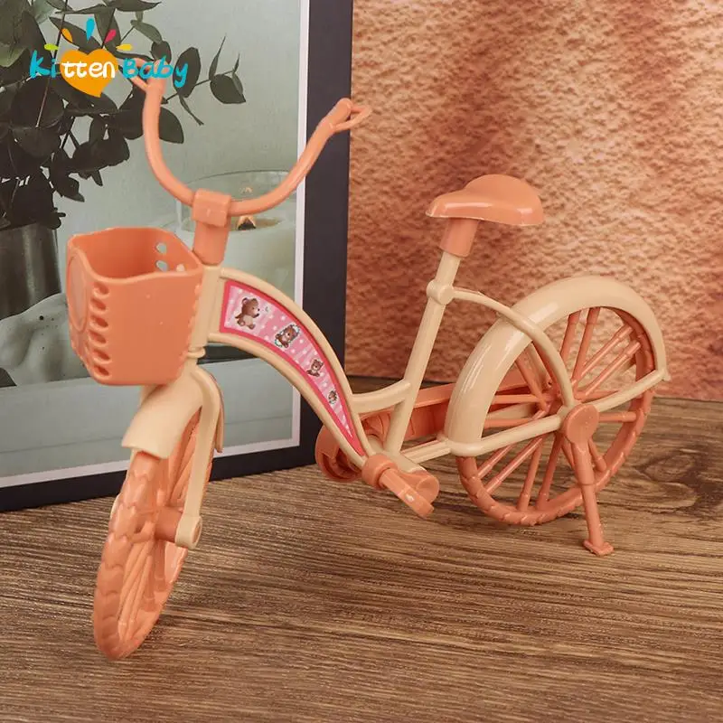 1pcs Dollhouse Doll Bicycle Miniature Bike Plastic Bicycle Outdoor Sports Toy For Dollhouse Kids