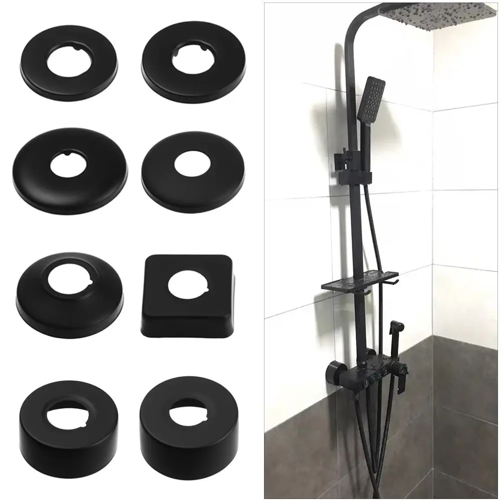 1Pcs Shower Faucet Decorative Cover Chrome Finish Stainless Steel Water Pipe Wall Covers Bathroom Accessories