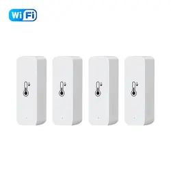 Smart WiFi Temperature & Humidity Sensor with App Remote Monitoring (4Pcs Wifi)