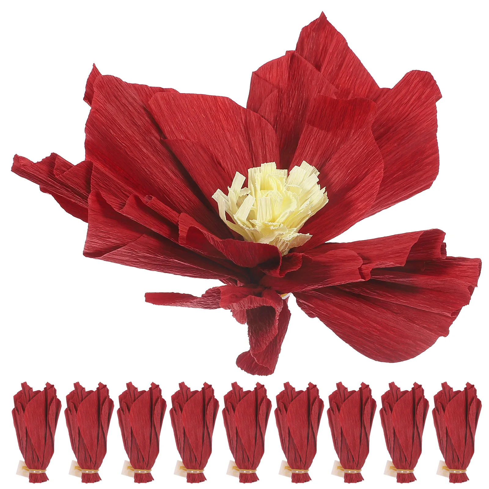 

10pcs Artificial Paper Flowers Ornament Simulation Flowers Decorative Flower Party Paper Flowers