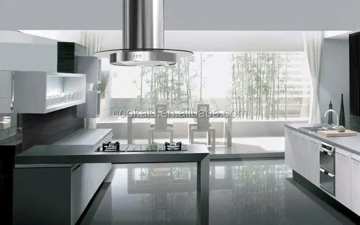 Stainless Steel round island chimney range hood 3