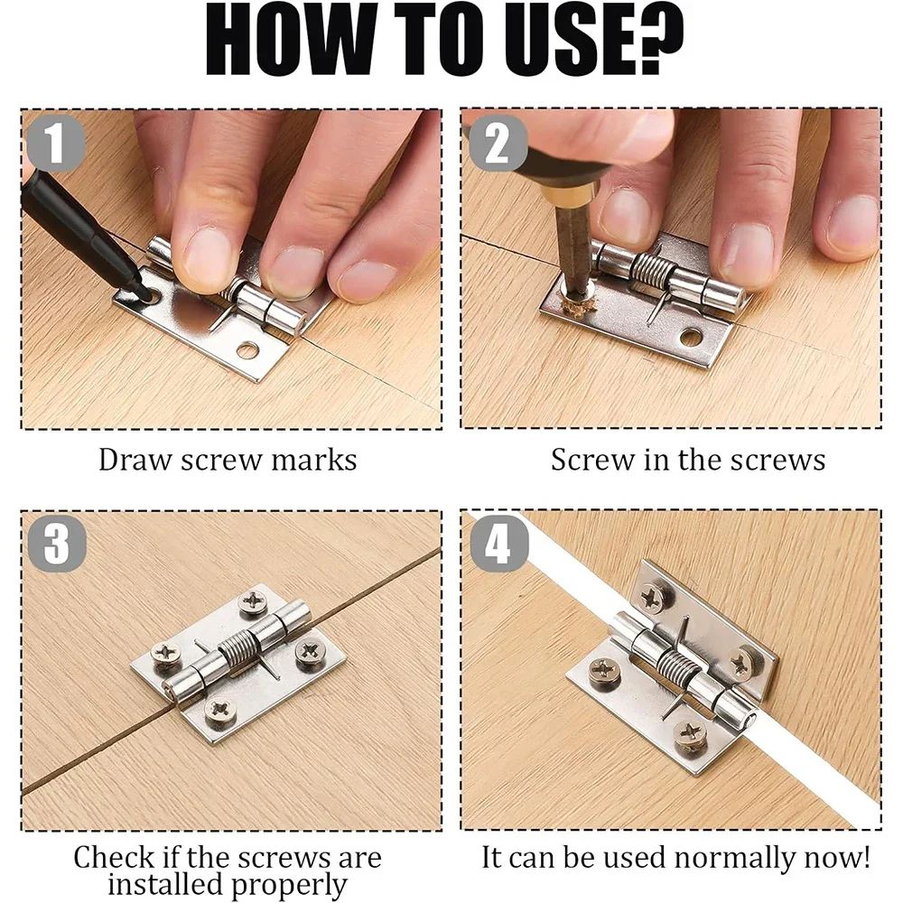 1/2Set Self Closing Spring Door Hinges Stainless Steel Hinge For Cabinets Door Closer Automatic Closing Hinge Furniture Hardware stainless steel hinges,door hinges