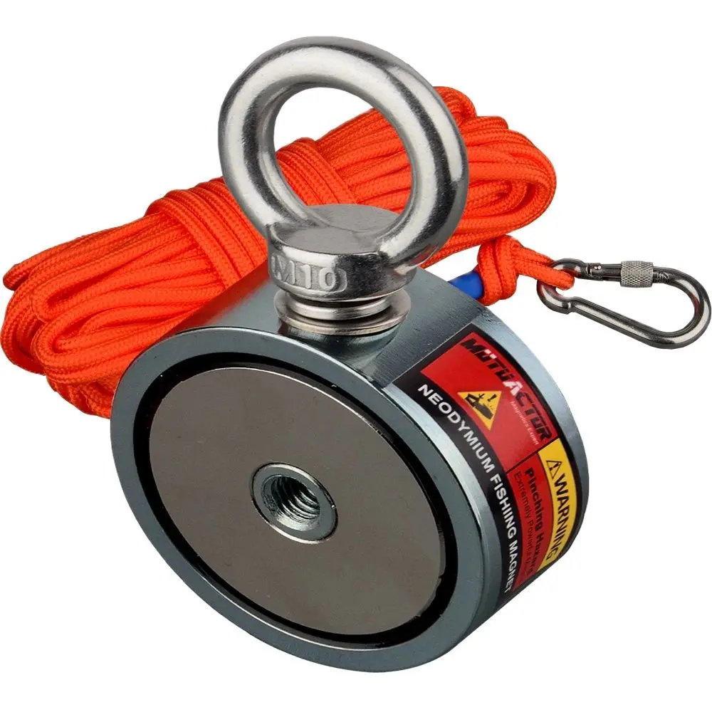 Super Strong Double Sided 200KG Vertical Fishing Magnet Set Durable ...