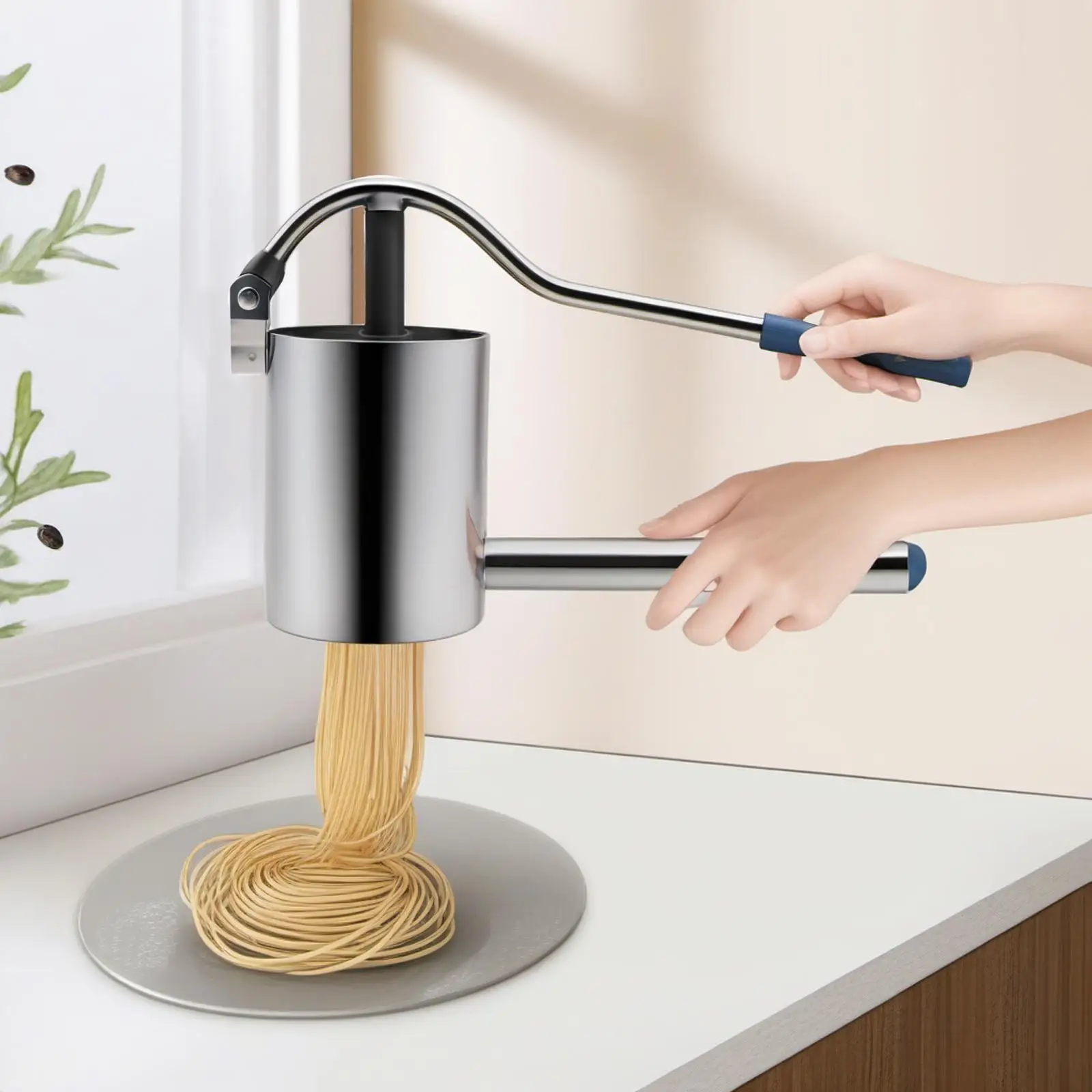 Manual Noodle Maker Lasagna Hand Pan Drum Gadget Stainless Steel Gift Practical Noodles Press Machine Household Kitchen Kid