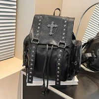 Richme Punk Women Backpacks Fashion Motocycle Rivet Gothic Mochilas Para Mujer Luxury Designer Large Capacity Cool Bag Female 1