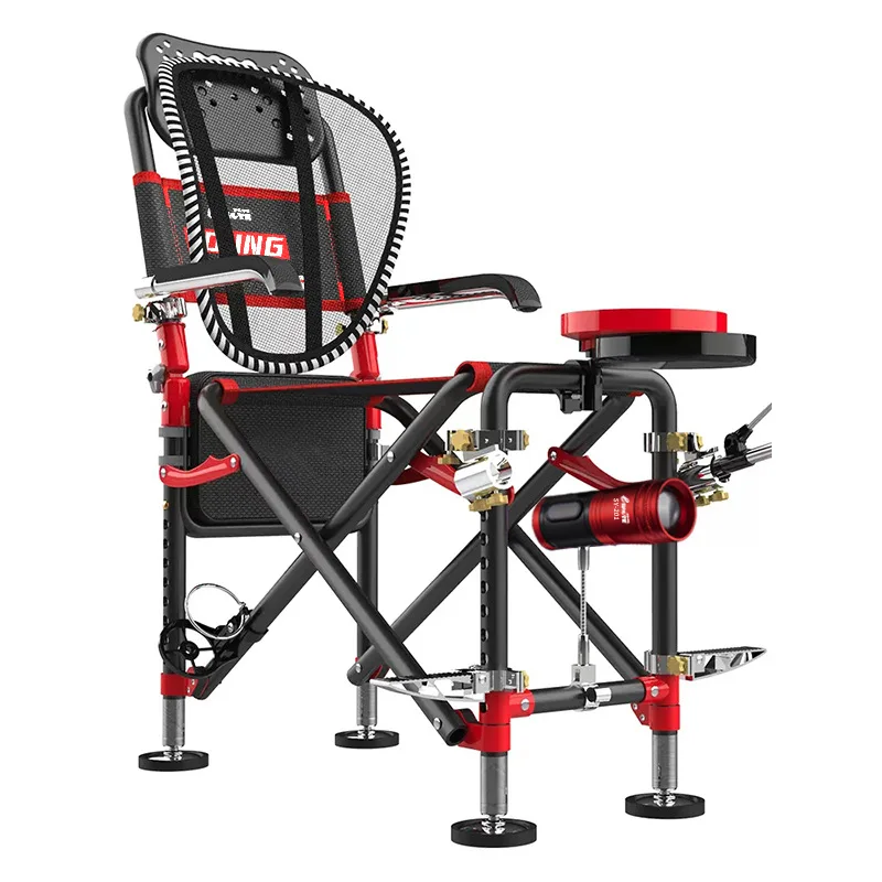 Portable Folding Reclining Alloy Seat, Multi-functional Fishing Chair