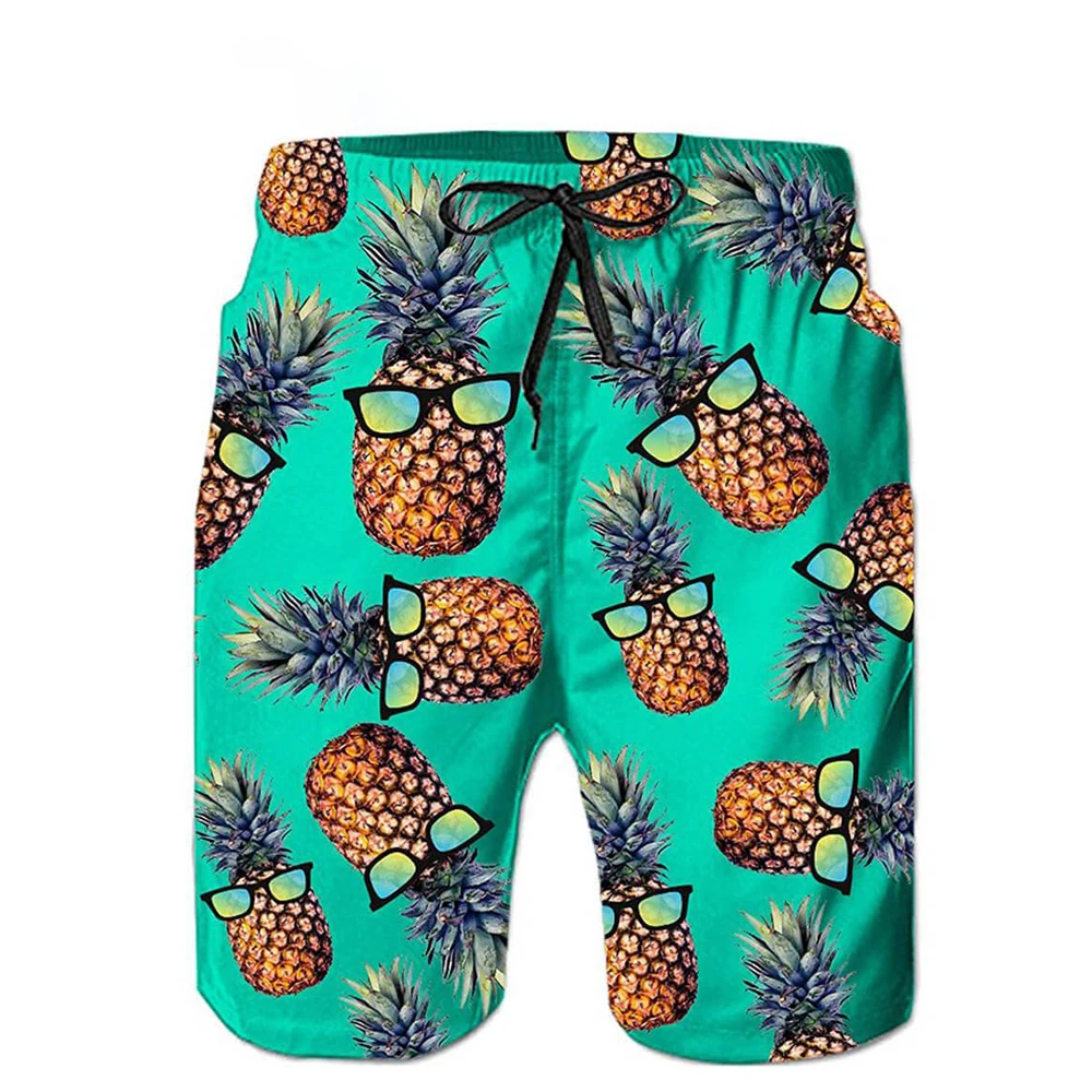 Funny Pineapple Mens Swimwear Beach Shorts Surf Board Shorts Sportwear Pant Boy Short Swimsuit Kids Summer Briefs Swimming Trunk 3