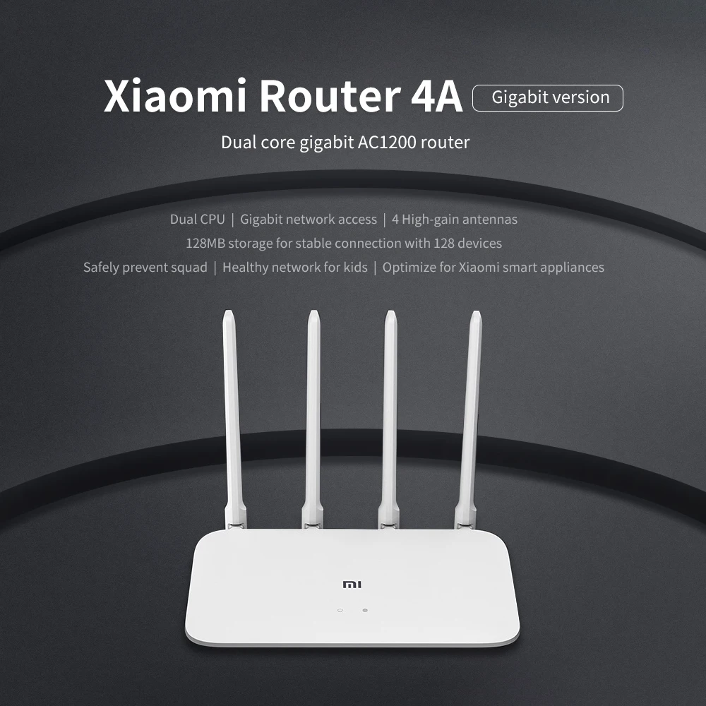 Xiaomi Router 4A/ 4A Gigabit Version 2.4GHz 5GHz WiFi 1167Mbps WiFi  Repeater 128MB DDR3 High Gain 4 Antennas Network Extender - AliExpress
