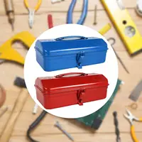 Portable Metal Tool Organization Box with Handle Multipurpose Outdoor Storage Box Container for Home Car Heavy Duty 2