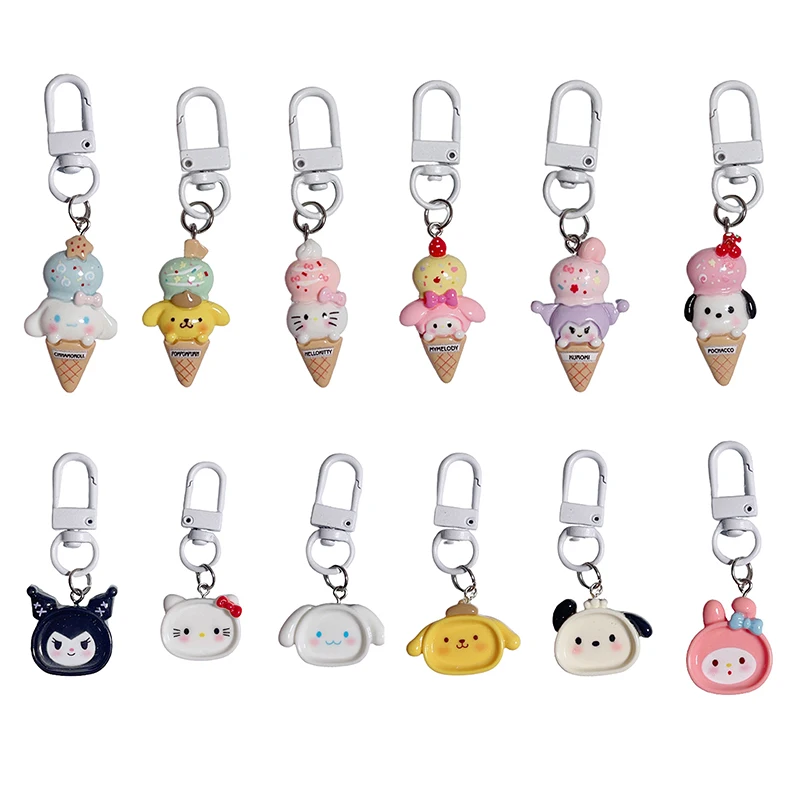 

Anime Sanrio Keychain Hello Kitty Cinnamoroll Kuromi Melody Earphone Case Schoolbag Pendant Accessories Couple Friend Gift