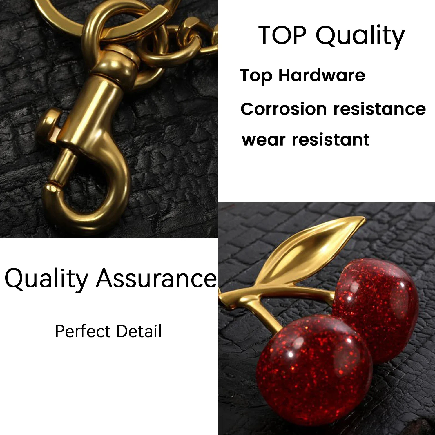 Handbag Pendant Keychain Handbag Pendant Keychain Women's Exquisite Internet-famous Crystal Cherry Car Accessories High-Grade Pendant