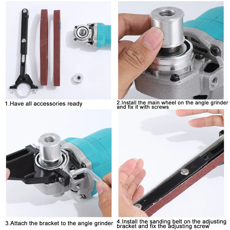 Belt Sander Bracket Angle Grinder Modified Sand Belt Machine For Model100 115 125Angle Grinder For Wood/Metal Grinding Polishing 6