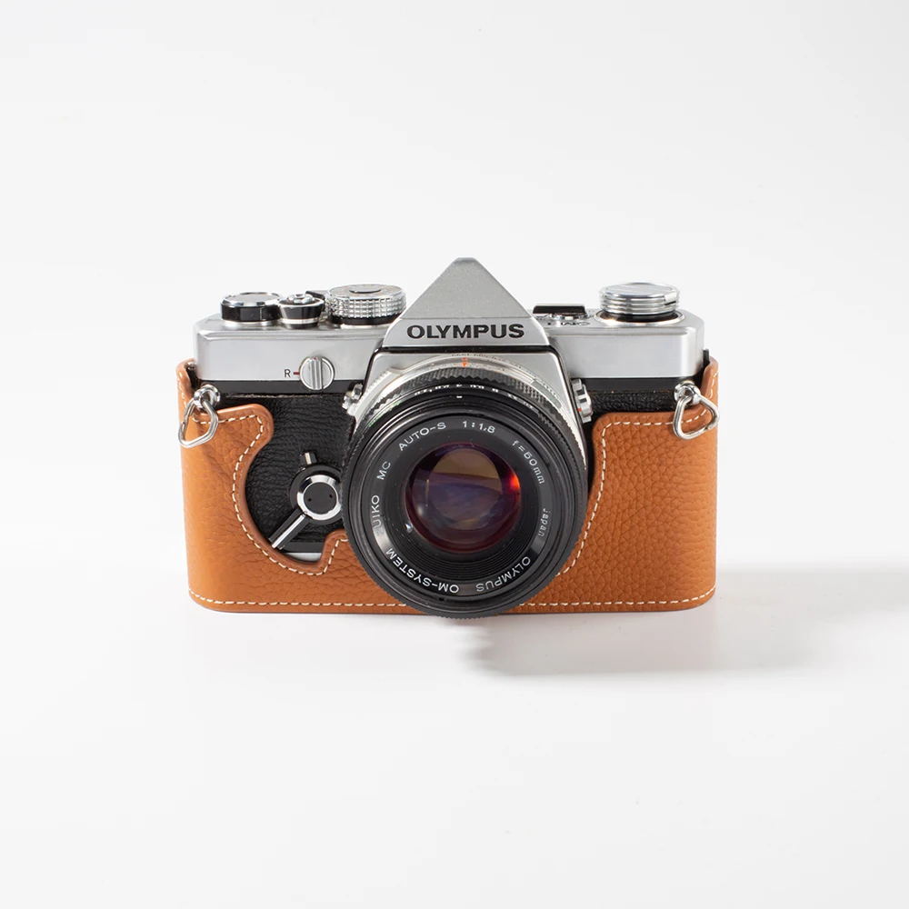 올림푸스 OM-1/1N 2/2N 4/4Ti OM3 케이스 카메라 가방 커버 가죽 카메라 케이스 보호 케이스 수제  진짜 가죽 커버
